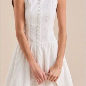 Altar'd State Ivory Sleeveless Mini Dress